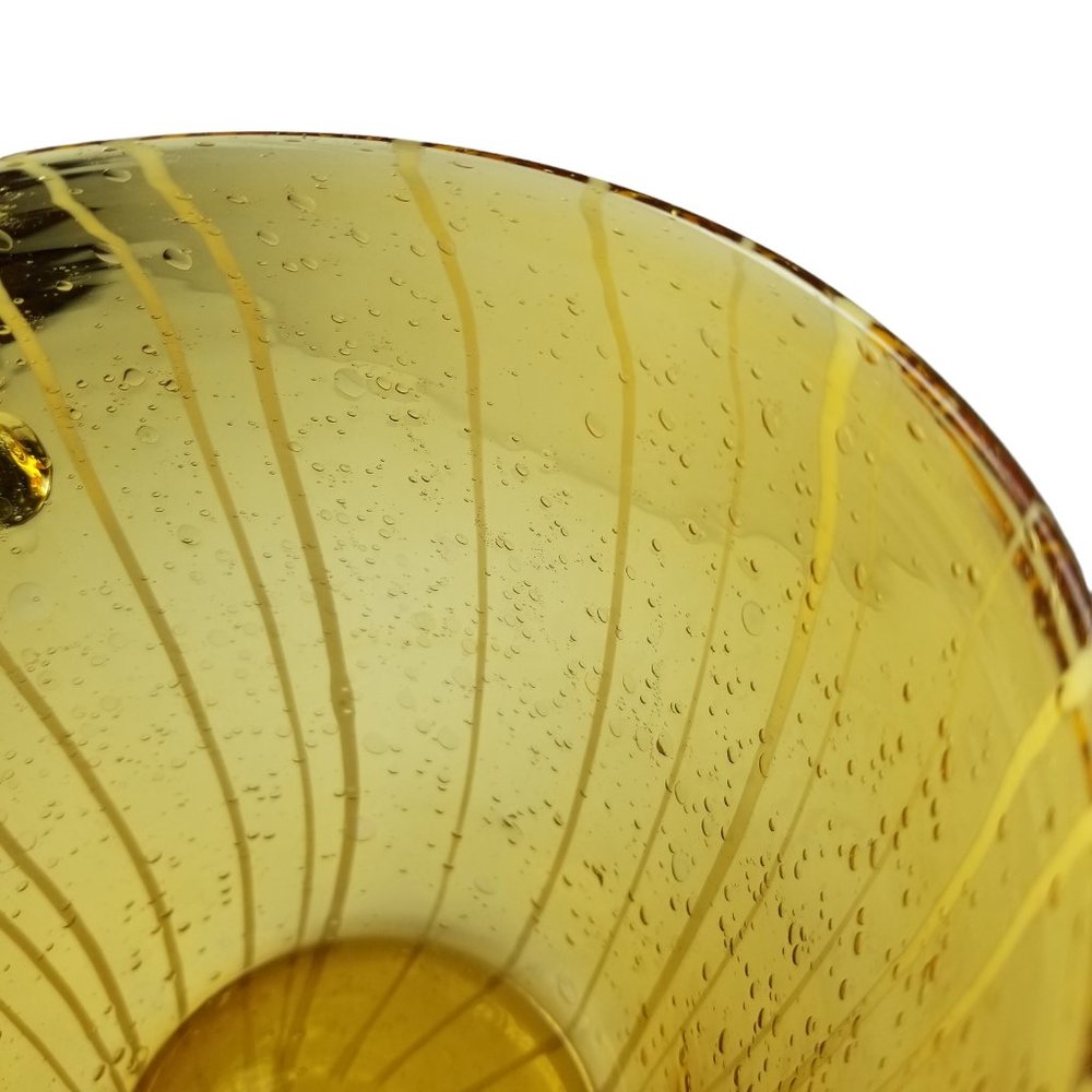 Murano Italian Ice Bin Venini for Disaronno, Handblown Art Glass, Amber & White - Picture 6 of 12